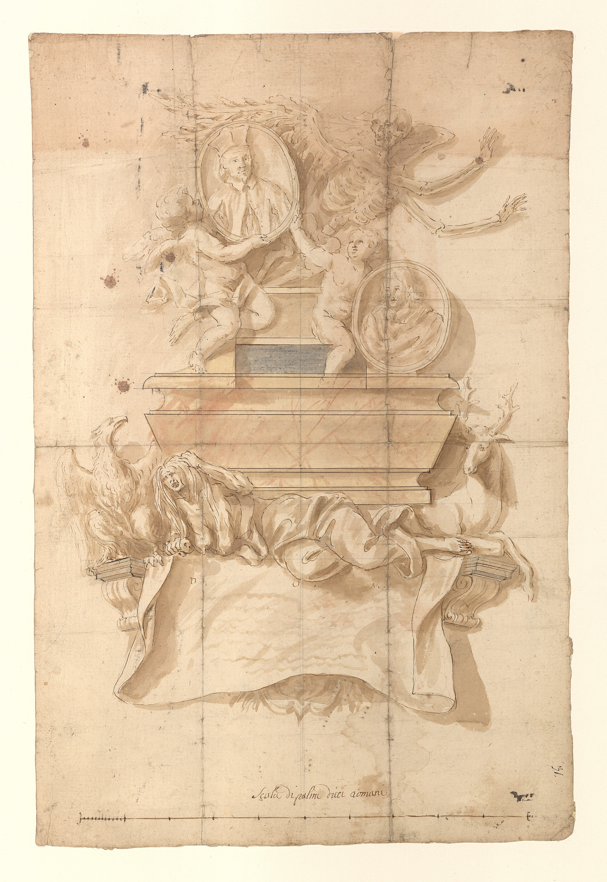Disegno del "Monumento funebre di Carlo e Alessandro de’ Vecchi"