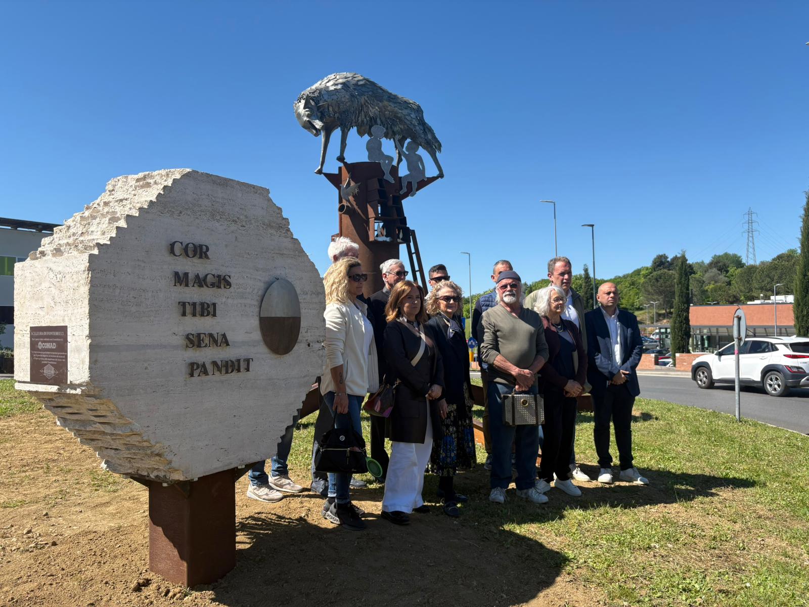 Inaugurazione "Cor magis tibi Sena pandit" alla rotatoria di Fontebecci