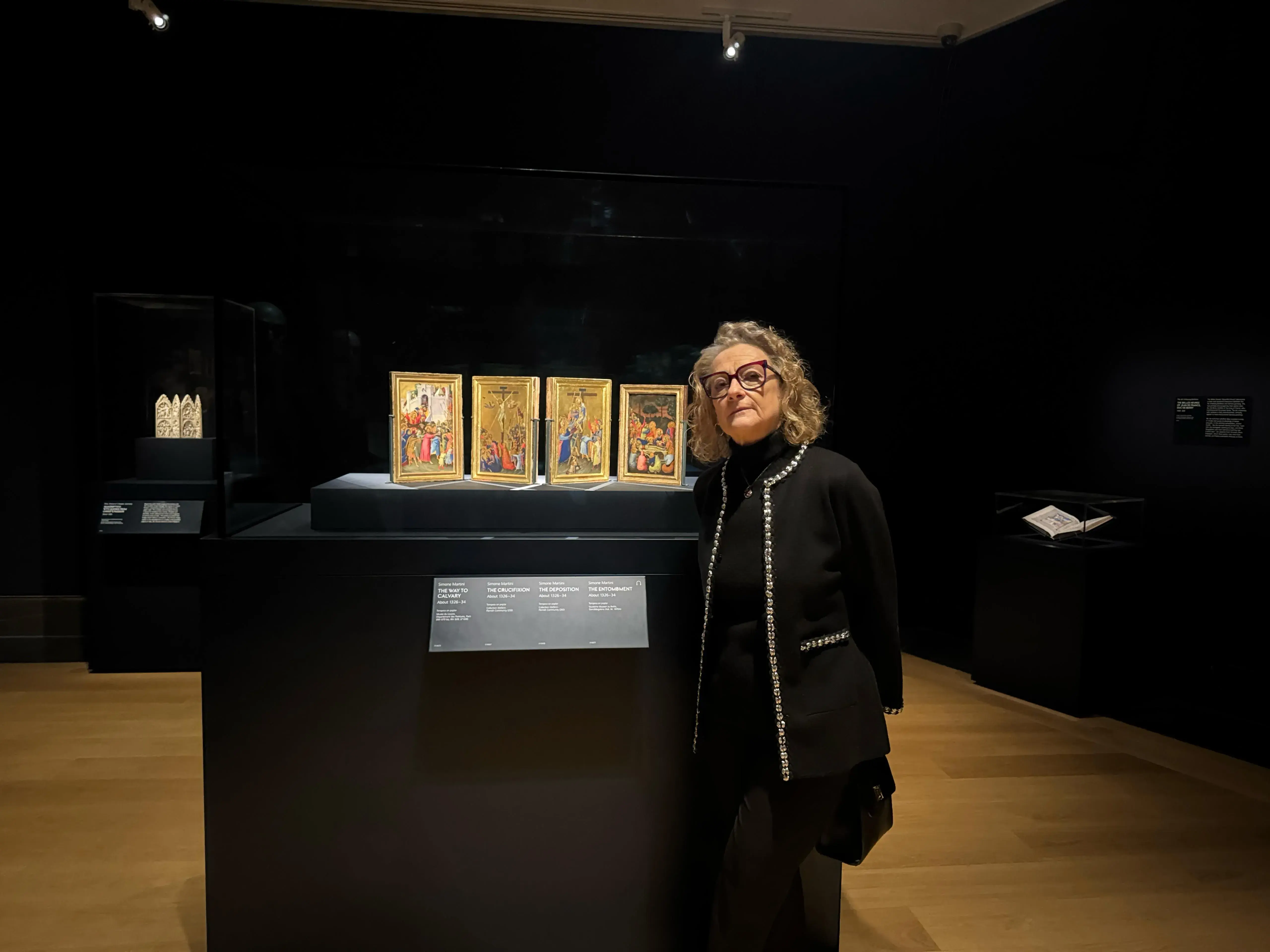 Sindaco di Siena, Nicoletta Fabio, alla preview della mostra di Londra dedicata all'arte senese