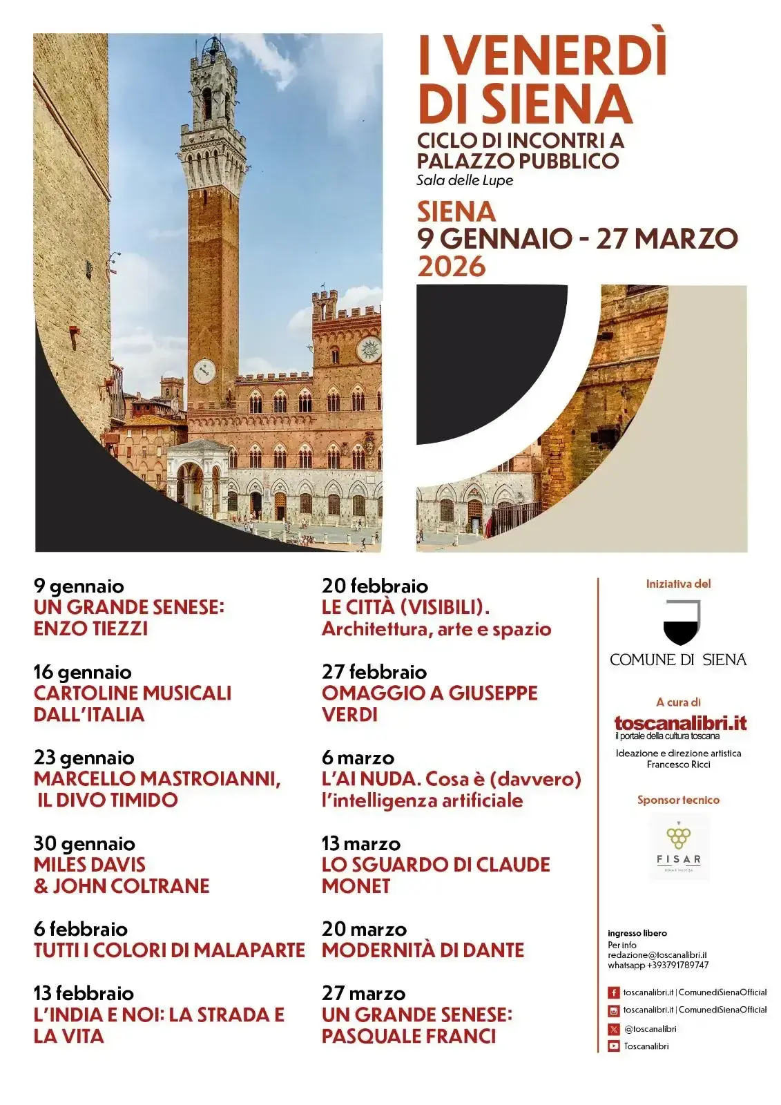 i venerdi di Siena_ incontri a Palazzo 2026